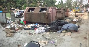 Dustbin on road