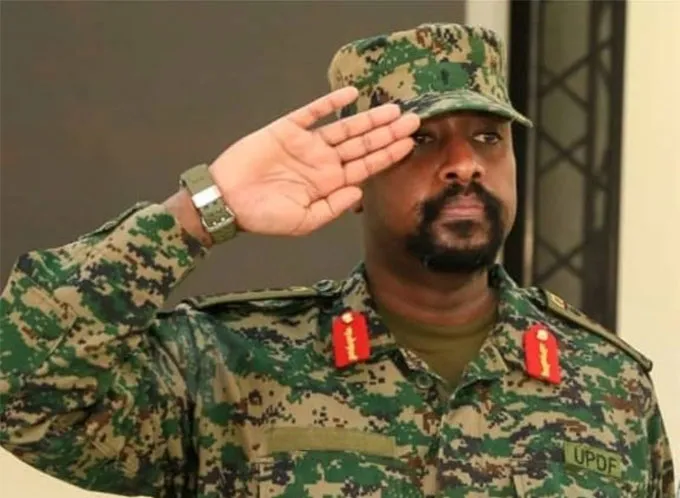 Gen Muhoozi Kainerugaba salutes