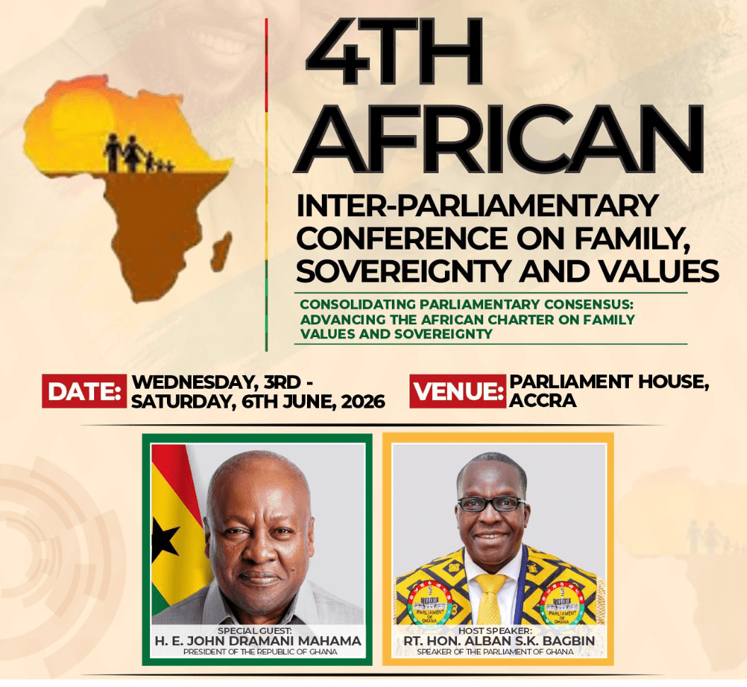 The anti-gay Fourth African Inter-Parliamentary “Family, Sovereignty and Values” Conference, previously planned for the Four Points by Sheraton hotel, then at the Accra Ridge Church, will now be held at Parliament House. (Image courtesy of the Parliament of Ghana on Facebook)